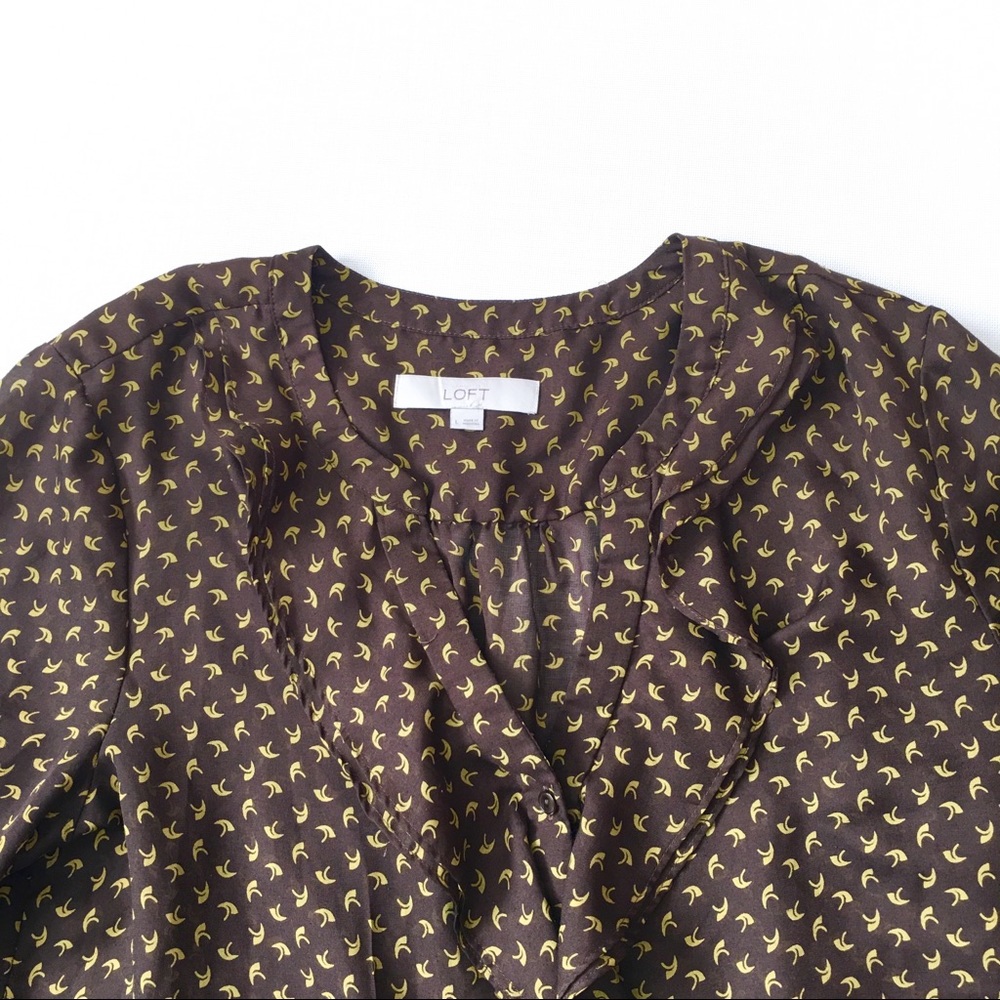 Loft ruffle top blouse shirt size L - Picture 2 of 4
